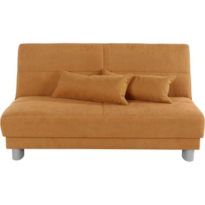 Schlafsofa INOSIGN Gina, orange (mango), B:160cm H:86cm T:195cm, Sofas, mit einem Handgriff vom Sofa zum Bett, Topseller