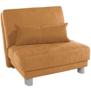 Schlafsofa INOSIGN Gina, orange (mango), B:80cm H:86cm T:195cm, Sofas, mit einem Handgriff vom Sofa zum Bett, Topseller