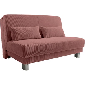 Schlafsofa INOSIGN Gina, orange (terrakotta), B:120cm H:86cm T:195cm, Sofas, mit einem Handgriff vom Sofa zum Bett, Topseller