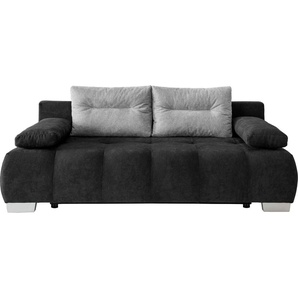Schlafsofa INOSIGN Verzino Sofas Gr. B/H/T: 205 cm x 83 cm x 96 cm, Microfaser, 2-Sitzer, schwarz Einzelsofas ausziehbare Liegefläche