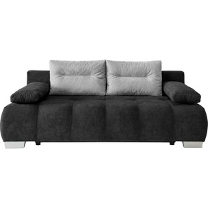 Schlafsofa INOSIGN Verzino Sofas Gr. B/H/T: 205 cm x 83 cm x 96 cm, Microfaser, 2-Sitzer, schwarz Einzelsofas