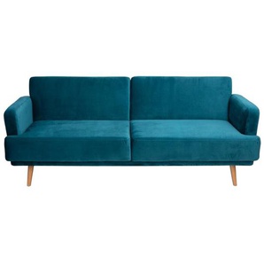 Schlafsofa Jack 3-Sitzer, Velours, Entenblau