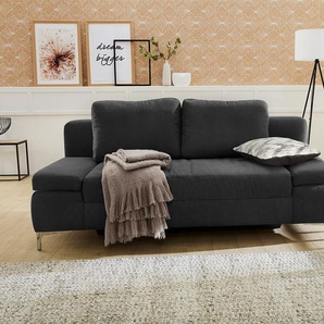 Schlafsofa JOCKENHÖFER GRUPPE Jano Sofas Gr. B/T: 202 cm x 103 cm, Luxus-Microfaser Lederoptik, schwarz Einzelsofas klassisches Schlafsofa mit individuell, verstellbaren Armlehnen