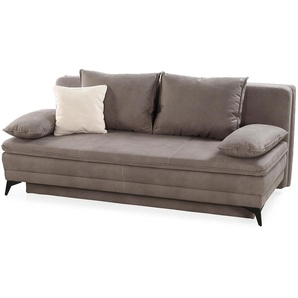 Schlafsofa JOCKENHÖFER GRUPPE Laurin Sofas Gr. B/T: 202 cm x 105 cm, Luxus-Microfaser, braun (braun, schlamm) Einzelsofas als Dauerschläfer geeignet, Bettfunktion und StauraumBettkasten Bestseller