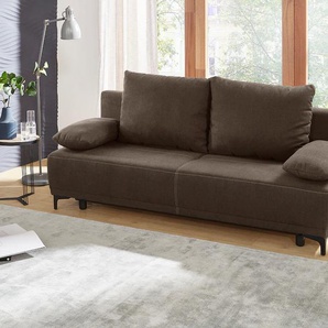 Schlafsofa JOCKENHÖFER GRUPPE Luigi Sofas Gr. B/T: 196 cm x 83 cm, braun Einzelsofas praktischer Bettfunktion, StauraumBettkasten, frei im Raum stellbar