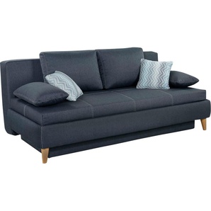 Schlafsofa JOCKENHÖFER GRUPPE Merlin Sofas Gr. B/H/T: 205 cm x 88 cm x 110 cm, Webstoff, blau Einzelsofas Boxspring für Dauerschläfer geeignet