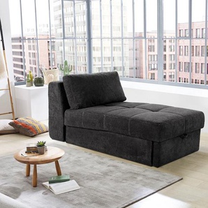 Schlafsofa JOCKENHÖFER GRUPPE Robin Sofas Gr. B/H/T: 93 cm x 78 cm x 167 cm, Lu x us-Microfaser, schwarz Einzelsofas Bettfunktion und Bettkasten, mit Federkern loser Rückenkissen