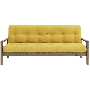 Schlafsofa KARUP DESIGN KNOB Sofas Gr. B/H/T: 205 cm x 79 cm x 95 cm, gleichschenklig, Carob Brown lackiert, gelb (honey) Einzelsofas