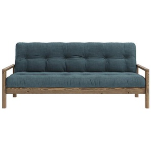 Schlafsofa KARUP DESIGN KNOB Sofas Gr. B/H/T: 205 cm x 79 cm x 95 cm, gleichschenklig, Carob Brown lackiert, grün (seaweed) Einzelsofas mit Futonmatratze, verschiedene Farben, FSC-zertifiziert, Kiefer