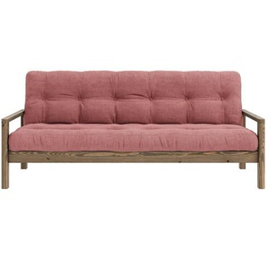 Schlafsofa KARUP DESIGN KNOB Sofas Gr. B/H/T: 205 cm x 79 cm x 95 cm, gleichschenklig, Carob Brown lackiert, pink (sorbet pink) Einzelsofas