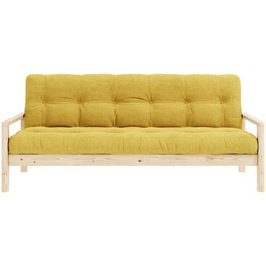 Schlafsofa KARUP DESIGN KNOB Sofas Gr. B/H/T: 205 cm x 79 cm x 95 cm, gleichschenklig, Klar lackiert, gelb (honey) Einzelsofas