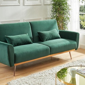 Schlafsofa Klappsofa 3-Sitzer - Samt - Tannengrün - LAUNEI