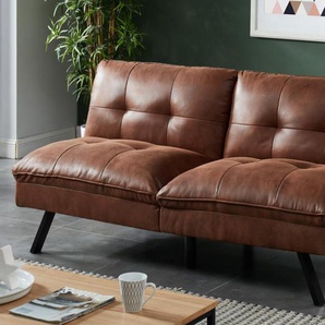 Schlafsofa Klappsofa 3-Sitzer - Stoff - Braun - PEGULA