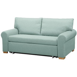 Schlafsofa Country Deluxe Blau/Pastellblau Webstoff Luba 185cm mit Schlaffunktion Modern