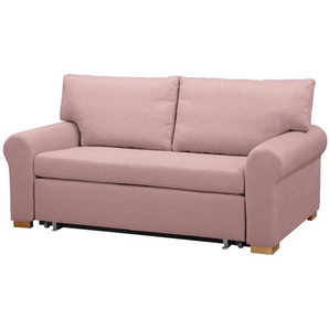 Schlafsofa Country Deluxe Pink/Mauve Webstoff Luba 185cm mit Schlaffunktion Modern