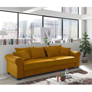 Schlafsofa Marcola Gelb/Olivgelb Microfaser Salvo 247 x 95 x 125cm Modern