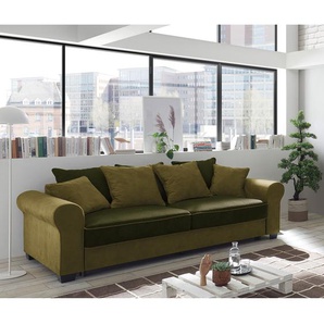 Schlafsofa Marcola Grün/Altgrün Microfaser Salvo 247 x 95 x 125cm Modern