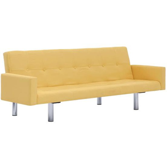 Schlafsofa mit Armlehnen Gelb Polyester