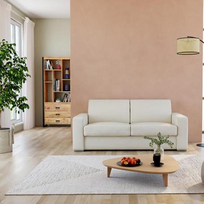 Schlafsofa mit Matratze 3-Sitzer - 100% Büffelleder - Weiß - DELECTEA II