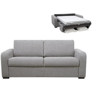 Schlafsofa mit Matratze 4-Sitzer - Matratze 14 cm - Stoff - Grau - BEVIS