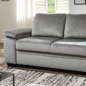 Schlafsofa MP-PD19021 mit Längsschläferfunktion und Boxspringfederung in alu, Liegefläche ca. 140 x 200 cm