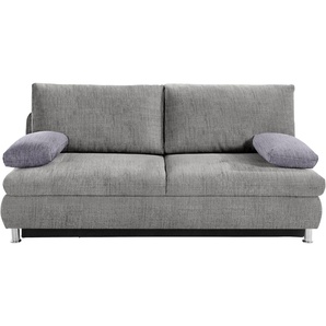 Schlafsofa MR. COUCH Zermatt Sofas Gr. B/H/T: 204 cm x 94 cm x 112 cm, Aqua Clean Pascha, Mit Boxspring, grau (melange) Einzelsofas wahlweise mit Kaltschaum (140kg BelastungSitz) oder Boxspringfederung