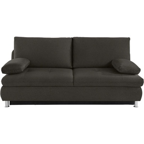 Schlafsofa MR. COUCH Zermatt Sofas Gr. B/H/T: 204 cm x 94 cm x 112 cm, Struktur weich, Mit Kaltschaum, braun (schoko) Einzelsofas wahlweise mit Kaltschaum (140kg BelastungSitz) oder Boxspringfederung