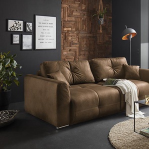 Schlafsofa Mursia Braun Microfaser Toini 245 x 85 x 115cm Modern