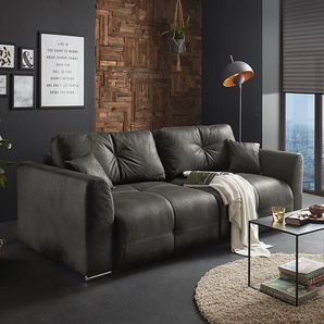 Schlafsofa Mursia Schwarz Microfaser Toini 245 x 85 x 115cm Modern