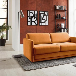 Schlafsofa PLACES OF STYLE Limone Sofas Gr. B/H/T: 178 cm x 82 cm x 93 cm, Struktur soft, orange (safran, orange) Einzelsofas