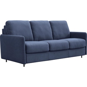 Schlafsofa NIAS ITALIA Livorno Sofas Gr. B/H/T: 188 cm x 95 cm x 105 cm, Luxus-Microfaser weich, blau (ocean) Einzelsofas inkl. Matratzen und Metallklappgestell, Liegefläche 150208 cm