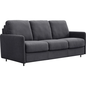 Schlafsofa NIAS ITALIA Livorno Sofas Gr. B/H/T: 188 cm x 95 cm x 105 cm, Luxus-Microfaser weich, schwarz Einzelsofas inkl. Matratzen und Metallklappgestell, Liegefläche 150208 cm