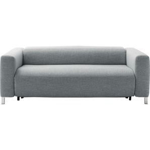 Schlafsofa PLACES OF STYLE Quarto Sofas Gr. B/H/T: 190 cm x 69 cm x 104 cm, Webstoff, Breite 190cm, HR-Kaltschaum RG-40, blau (blue grey) Einzelsofas in drei Breiten und 3 Matratzenausführungen; Faltbeschlag