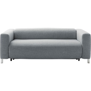 Schlafsofa PLACES OF STYLE Quarto Sofas Gr. B/H/T: 230 cm x 69 cm x 104 cm, Webstoff, Breite 230cm, HR-Kaltschaum RG-40, blau (blue grey) Einzelsofas in drei Breiten und 3 Matratzenausführungen; Faltbeschlag