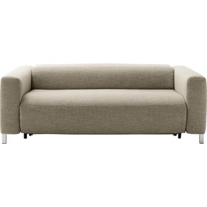 Schlafsofa PLACES OF STYLE Quarto Sofas Gr. B/H/T: 230 cm x 69 cm x 104 cm, Webstoff, Breite 230cm, HR-Kaltschaum RG-40, braun (coffee) Einzelsofas in drei Breiten und 3 Matratzenausführungen; Faltbeschlag