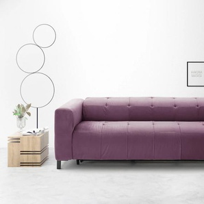 Schlafsofa PLACES OF STYLE Termini ; als Dauerschläfer geeignet durch hochwertigen Faltbeschlag Sofas Gr. B/H/T: 190 cm x 69 cm x 104 cm, Samtvelours, Breite 190cm, HR-Kaltschaum RG-40, lila (purple) Einzelsofas