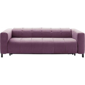 Schlafsofa PLACES OF STYLE Termini Sofas Gr. B/H/T: 210 cm x 69 cm x 104 cm, Samtvelours, Breite 210cm, Standard PUR Schaum RG-35, lila (purple) Einzelsofas drei Breiten und 3 Matratzenausführungen; als Dauerschläfer geeignet
