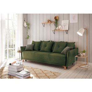 Schlafsofa Rutherford Grün Webstoff Denga / Microfaser Laci 232 x 91 x 105cm Skandi