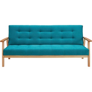 Schlafsofa SALESFEVER Sofas Gr. B/H/T: 190 cm x 81 cm x 85 cm, Strukturstoff, Strukturstoff, blau (petrol) Einzelsofas Mit 60Relax- und Schlaffunktion