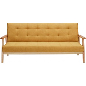 Schlafsofa SALESFEVER Sofas Gr. B/H/T: 190 cm x 81 cm x 85 cm, Strukturstoff, Strukturstoff, gelb Einzelsofas Mit 60Relax- und Schlaffunktion
