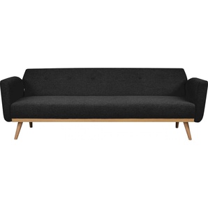 Schlafsofa SALESFEVER Sofas Gr. B/H/T: 212 cm x 79 cm x 85 cm, Polyester, schwarz Einzelsofas Knopfheftung an der Rückenfläche
