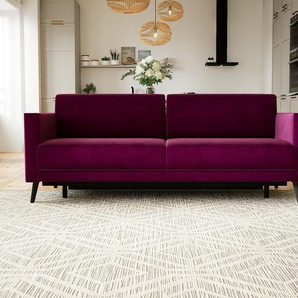 Schlafsofa Samt Traubenlila - Elegantes, gemütliches Bettsofa: Hochwertige Qualität, einzigartiges Design - 224 x 81 x 98 cm, konfigurierbar
