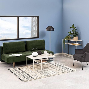 Schlafsofa Somero Grün/Dunkelgrün Cord 200 x 83 x 105cm Modern