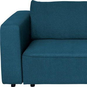 Schlafsofa TOM TAILOR HOME HEAVEN STYLE SLEEP Sofas Gr. B/H/T: 244 cm x 85 cm x 112 cm, Struktur fein TBO, mit Bettfunktion-mit Bettkasten, blau (dark navy tbo 6) Einzelsofas aus der COLORS COLLECTION, inklusive Bettfunktion & Bettkasten