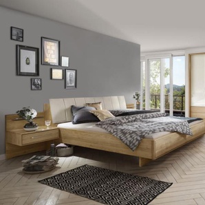 Schlafzimmer Serena Plus in Eiche teilmassiv, Liegefläche ca. 200 x 200 cm, Schrank ca. 236 cm hoch