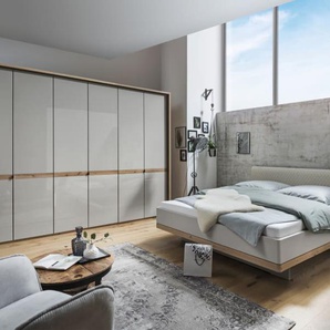 Schlafzimmer Barcelona, champagner/Bianco Eiche, 160 x 200 cm, Schrank 300 x 216 cm