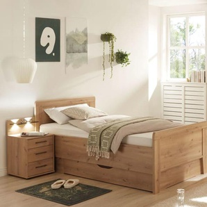 Schlafzimmer Genf, Eiche-Nachbildung, 100 x 200 cm, Schrank 150 x 216 cm