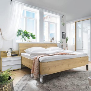 Schlafzimmer Loft, weiß/Bianco Eiche, 180 x 200 cm, Schrank 300 x 216 cm