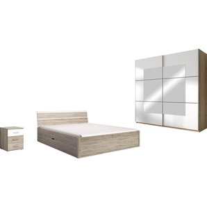 Schlafzimmer-Set HELVETIA Beta Schlafzimmermöbel-Sets Gr. B/H: 160 cm x 200 cm, weiß (sanremo, weiß) Komplett Schlafzimmer