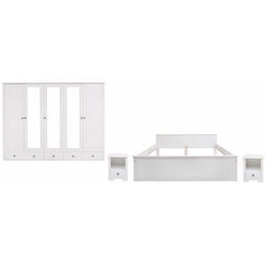 Schlafzimmer-Set HOME AFFAIRE Hugo Schlafzimmermöbel-Sets Gr. B/H: 180 cm x 200 cm, weiß Komplett Schlafzimmer
